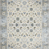 Artisan Mosaic Area with Timeworn Floral Geometry and Subtle Borders(Beige)