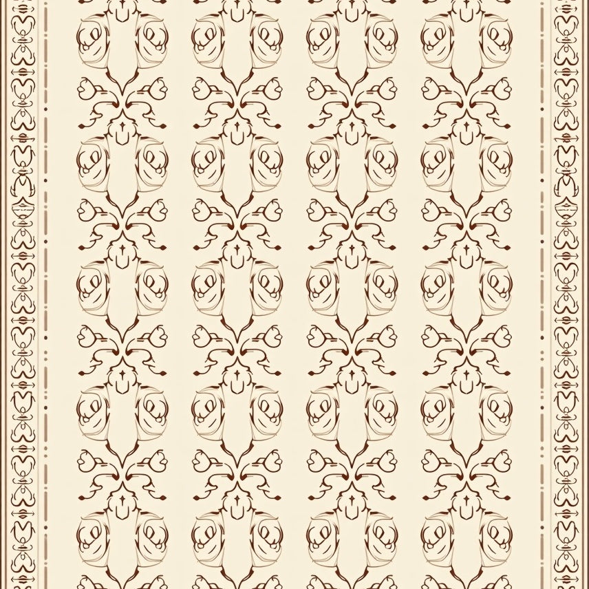 Elegant Interlocking Network with Delicate Scrollwork and Flair (Beige) - ODIKA