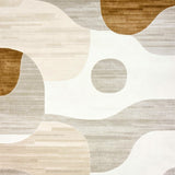 Beige Entryway Runner With Contemporary Abstract(Beige)