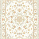 Ivory Floral Area Beige Circular(Ivory)