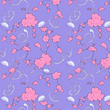 Mystical Friends Amid Falling Flower Shower(Purple)