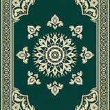 Traditional with Intricate Paisley Border Details(Green)