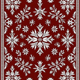 Elegant Winter Holiday Damask Featuring Frosted Laurel and Berry(Red)