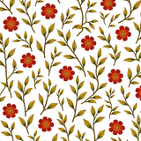 Autumnal Vines Interlocking with Rustic Floral Accents(Red)