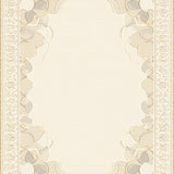 Neutral Elegance Edge Area with Delicate Wave Motif(Beige)