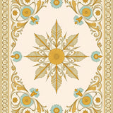 Vintage Medallion Scrollwork with Faded Botanical Motifs and Art Nouveau Accents(Gold)