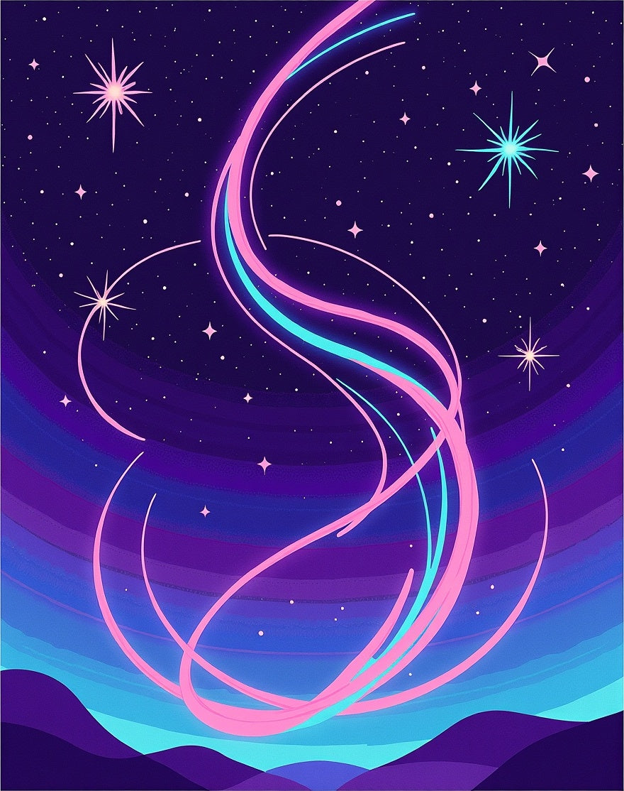 Dreamy Astral Landscape Throw showcasing Meteor Shower Trails (Purple) - ODIKA