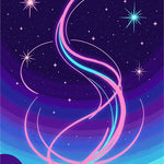 Dreamy Astral Landscape Throw showcasing Meteor Shower Trails (Purple) - ODIKA