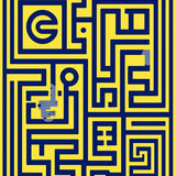 Contemporary Maze Labyrinth Pathway Decorative(Yellow)