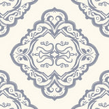 Abstract Damask Design with Faded Scrollwork(Gray)