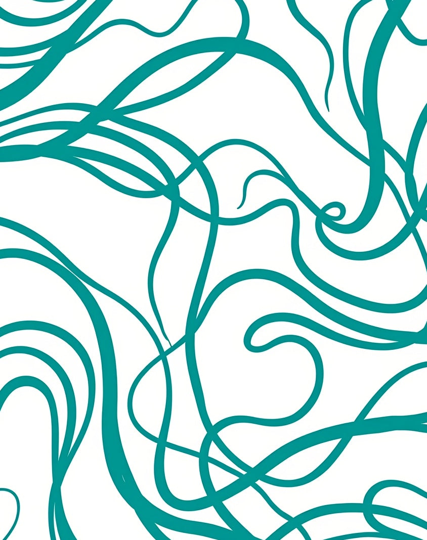 Serenity Tidal Swirl Elegant Contemporary Flowing Motif (Blue) - ODIKA