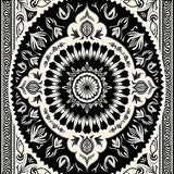 Traditional Design with Symmetrical Botanical(Black)