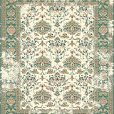 Unique Vintage Area with Elegant Damask(Ivory)