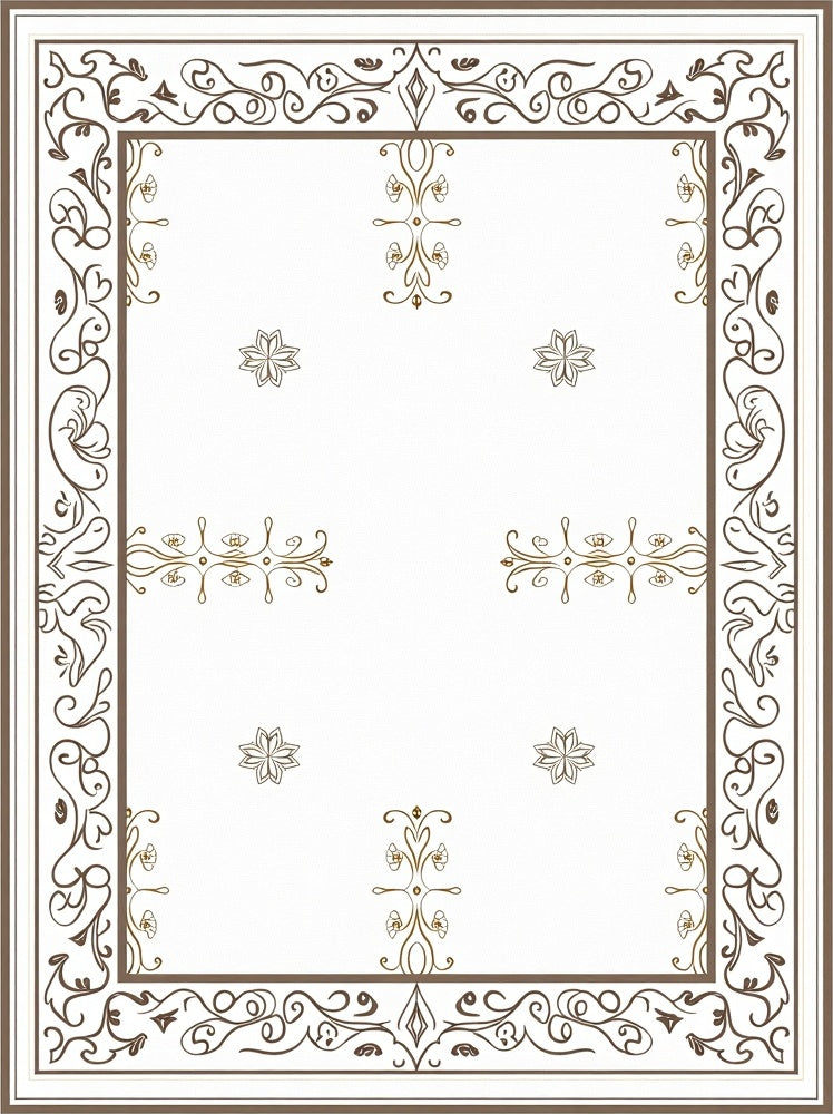 Vintage Inspired Damask with Whimsical Flourish (White) - ODIKA