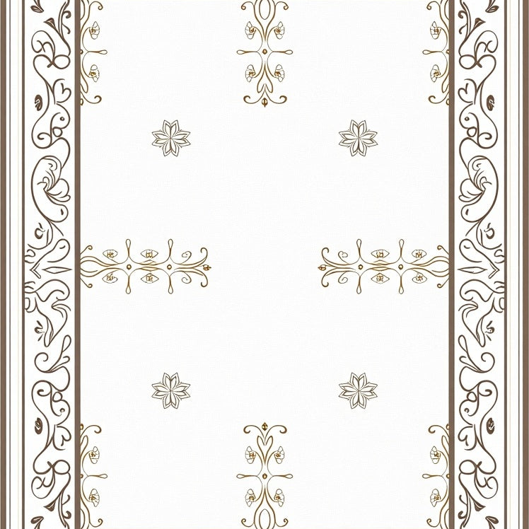 Vintage Inspired Damask with Whimsical Flourish (White) - ODIKA