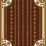 Vintage Hide Effect Featuring Spotted and Curved Baroque Details(Brown)