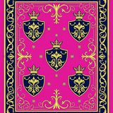 Emblem Heraldic Crest with Motifs (Pink)
