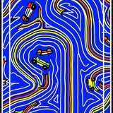 Dynamic Road Scene with Animated Traffic Details (Blue)