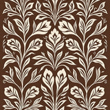 Modern Paisley Garden with Stylized Vine and Petal(Brown)