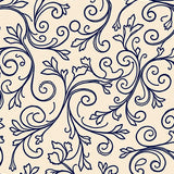 Abstract Botanical Scrolls with Flowing Interlocking Vines(Beige)