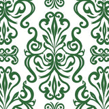 Abstract Damask Style with Ornamental Flourishes (Green)