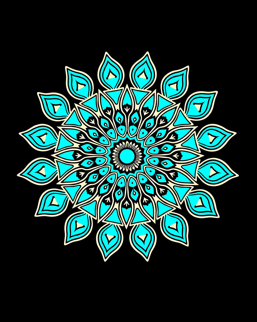 Artisan Blossom with Stylized Petal Detailing (Turquoise) - ODIKA