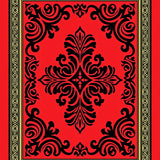 Elegant Damask Medallion Ornate Heritage Artisan Crafted (Red)