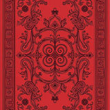 Traditional Botanical Ornate Spiral Decorative(Red)