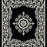 Abstract Damask Scrollwork Heritage Motif(Black)
