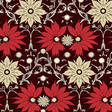 Sparkling Ornament Cluster with Poinsettia Bloom Holiday(Burgundy)