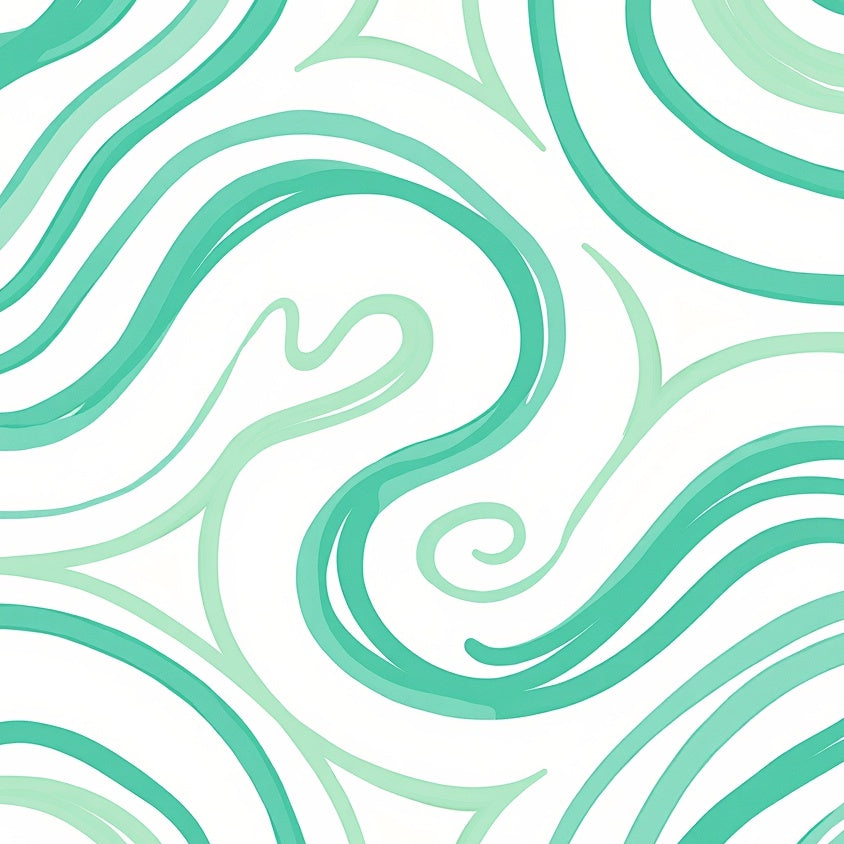 Swirling Marble Effect with Emerald and Pale Mint Contrasts (Green) - ODIKA