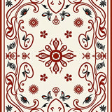 Botanical Arrangement Featuring Interlocking Vines And Stylized Blossoms(Beige)