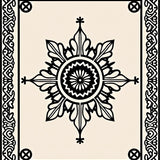 Nordic Crystal Medallion With Snowflake Inspired Borders (Beige)