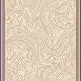 Luxurious Wavy Interlocking Motif Elegant Textured Decorative (Beige)
