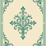 Distressed Damask Vintage Faded Scroll Heirloom Charm(Beige)