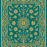 Art Nouveau Insect Parade Featuring Flower Sprigs and Vine Details (Blue)