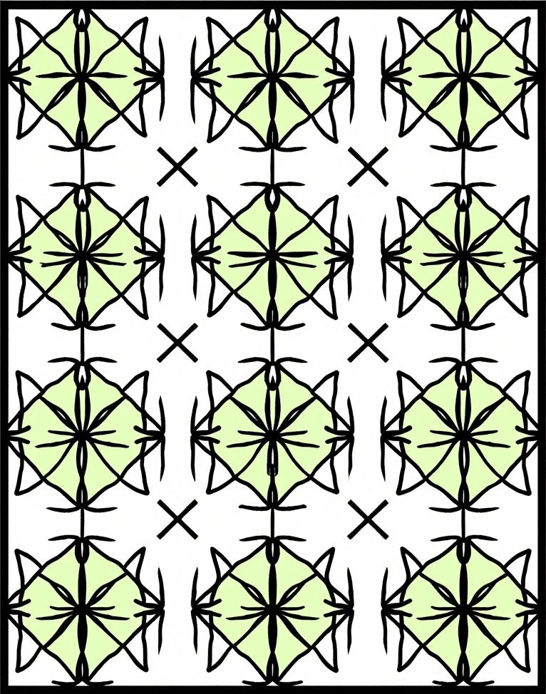 Nordic Trellis Scandinavian Mid Stylish (Green) - ODIKA