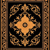 Ornamental Damask Blossom with Faded Scrolls and Interlocking Foliage (Black) - ODIKA