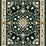 Moody Florals Medallion Botanical Art Nouveau Damask(Green)