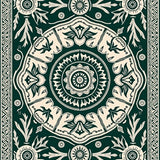 Ancient Pathway Medallion Tapestry With Artisan Crafted(Green)