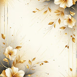 Beige Floral Accent Bath Non Slip Shower(Ivory)