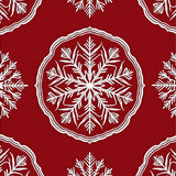 Festive Snowflake Swirl Winter Holiday Accent Circular Decoration(Red)
