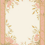 Elegant Area with Subtle Pink and Gold Leaf Design for Stylish Spaces(Pink)