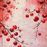 Sweet Cherry Bomb Bow Featuring Juicy Fruit Details and Elegant Pink Ribbon(Red)