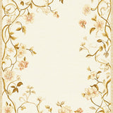 Elegant Low Pile with Gentle Floral Vine in Beige Hues(Beige)