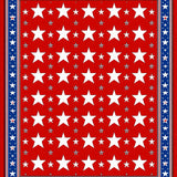 Independence Day Patriotic Area Rug with Bold Star Pattern(Red)