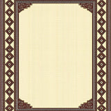 Geometric Brown and Beige Modern Border Area(Beige)