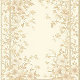 Elegant Area Runner with Delicate Floral(Beige)