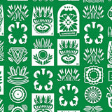 Contemporary Soccer Emblem with Stylized Interlocking Grass Motifs(Green)