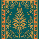 Mystic Fern Swirl Retro Damask Elegant Luxe Print(Gold)